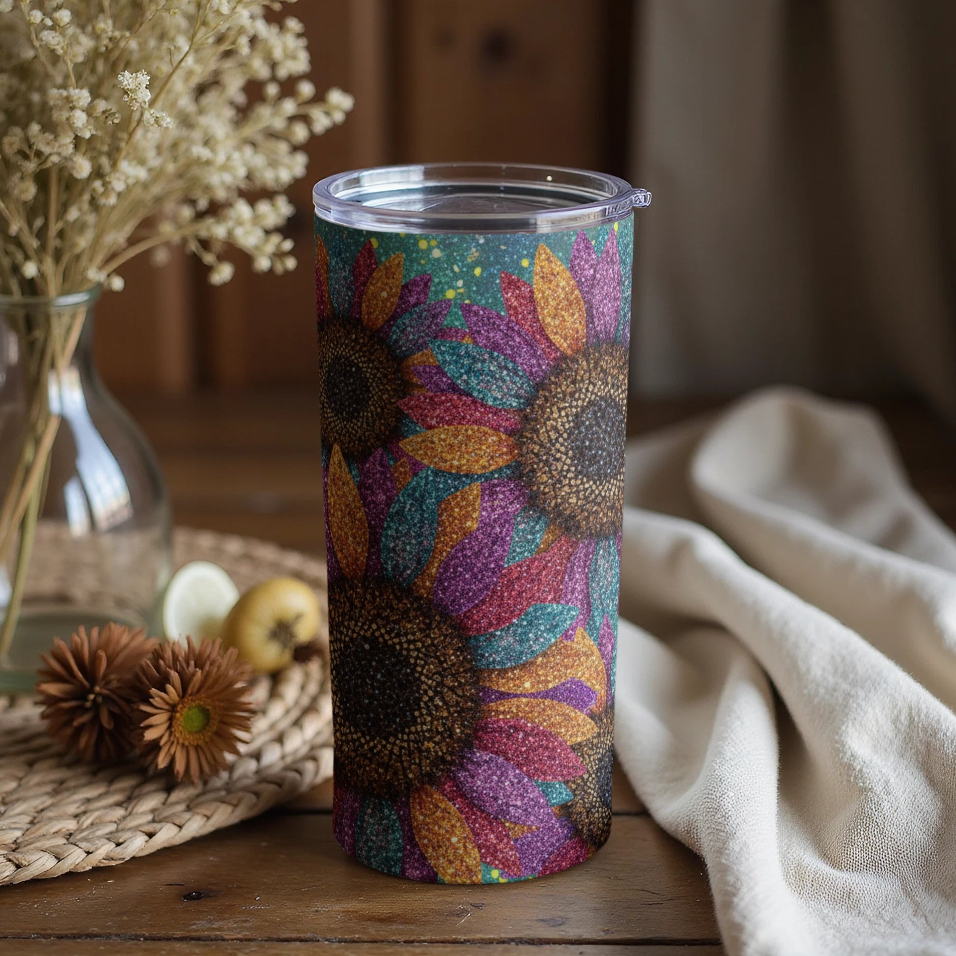 Vibrant Sunflower Art Design Insulated Tumbler product