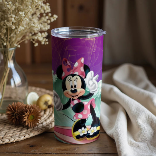 Lively Minnie Mouse Design Purple Tumbler for Kids