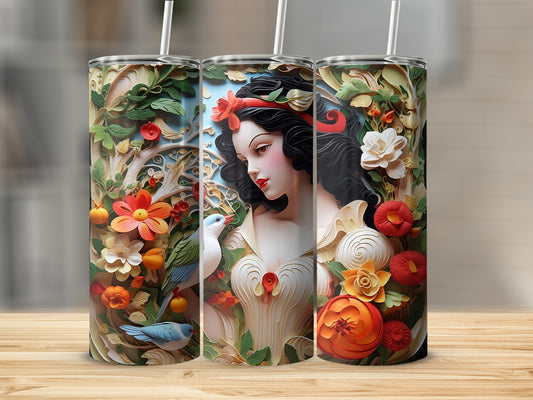 Elegant Floral Fantasy Art Tall Tumbler Design