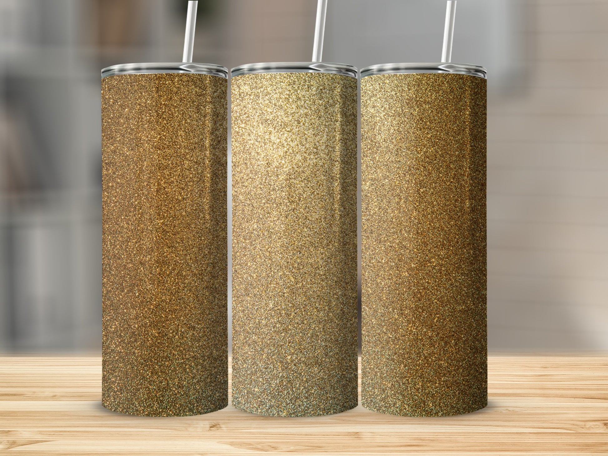 Sparkling Glitter Design Golden Drinkware Collection