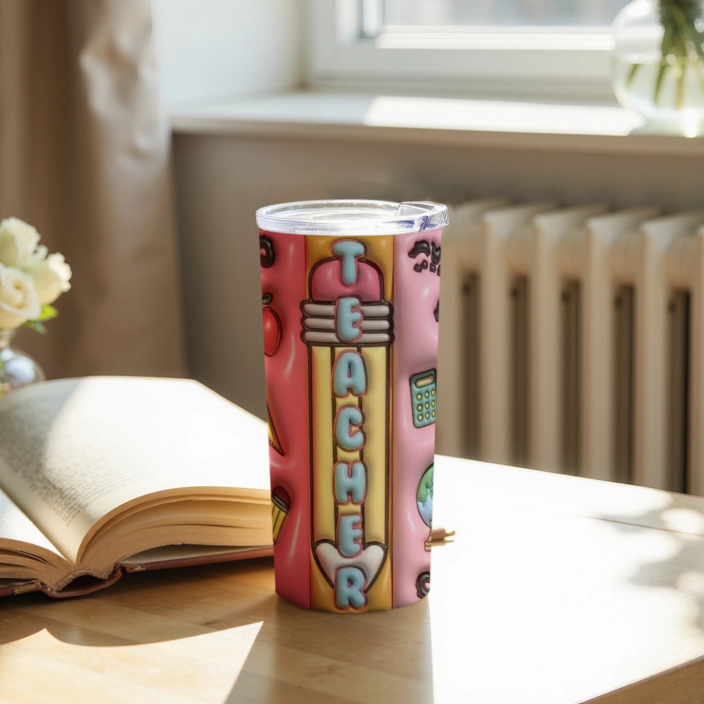 Colorful Teacher Design Tumbler for Classroom Gift
