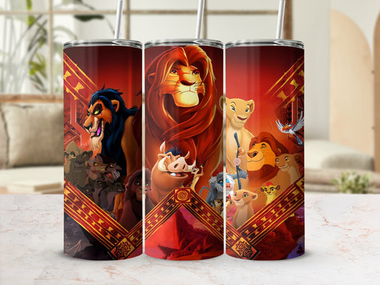 Colorful Lion Kingdom Characters Scene Stainless Tumbler