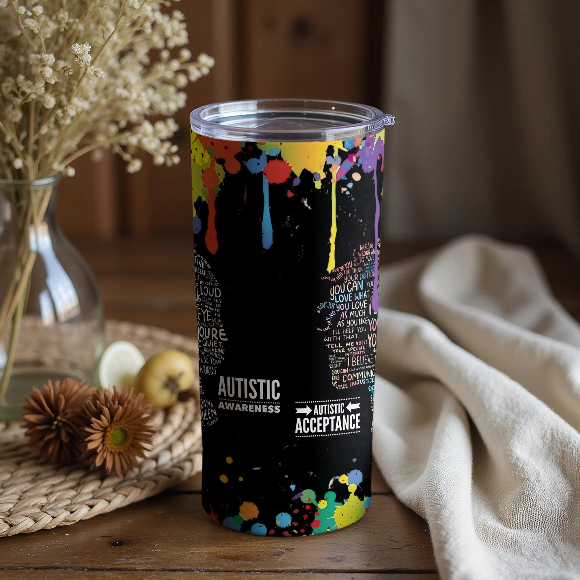 Autistic Awareness and Acceptance Artwork Tumbler