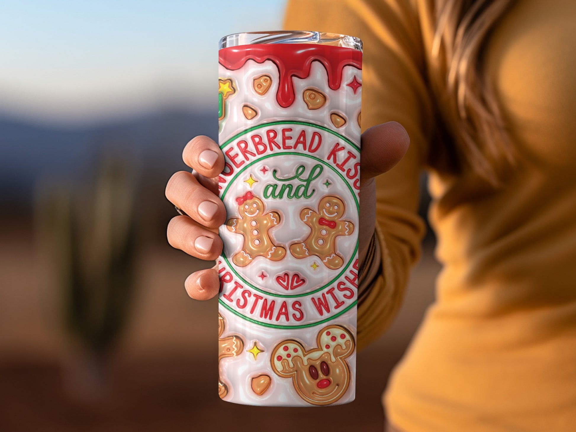 Gingerbread Kisses and Christmas Wishes tumbler