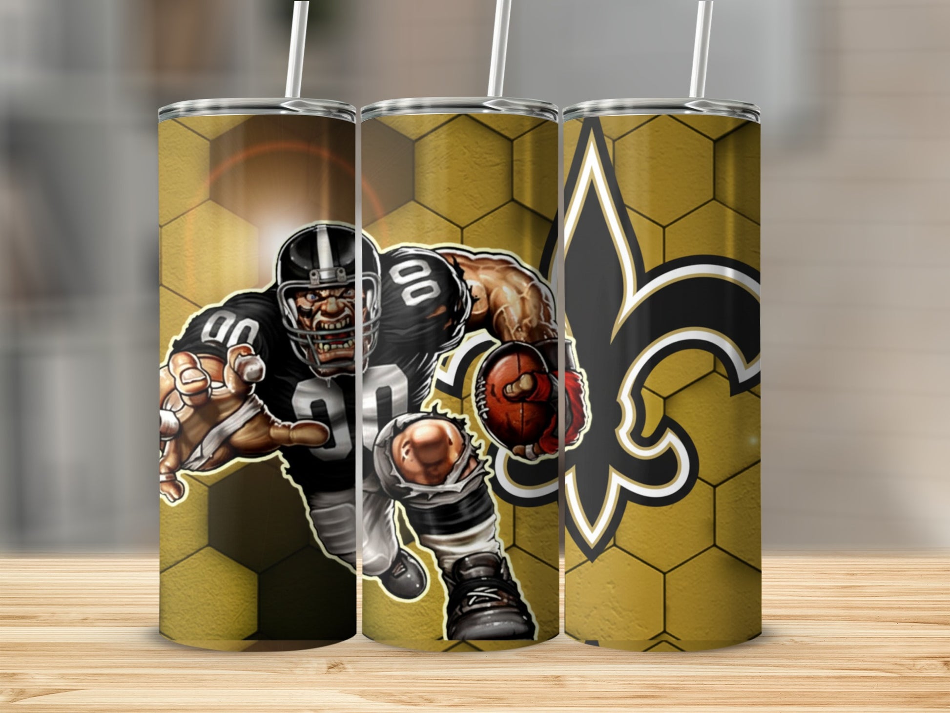 Football Monster and Fleur-de-lis Sports Tumbler