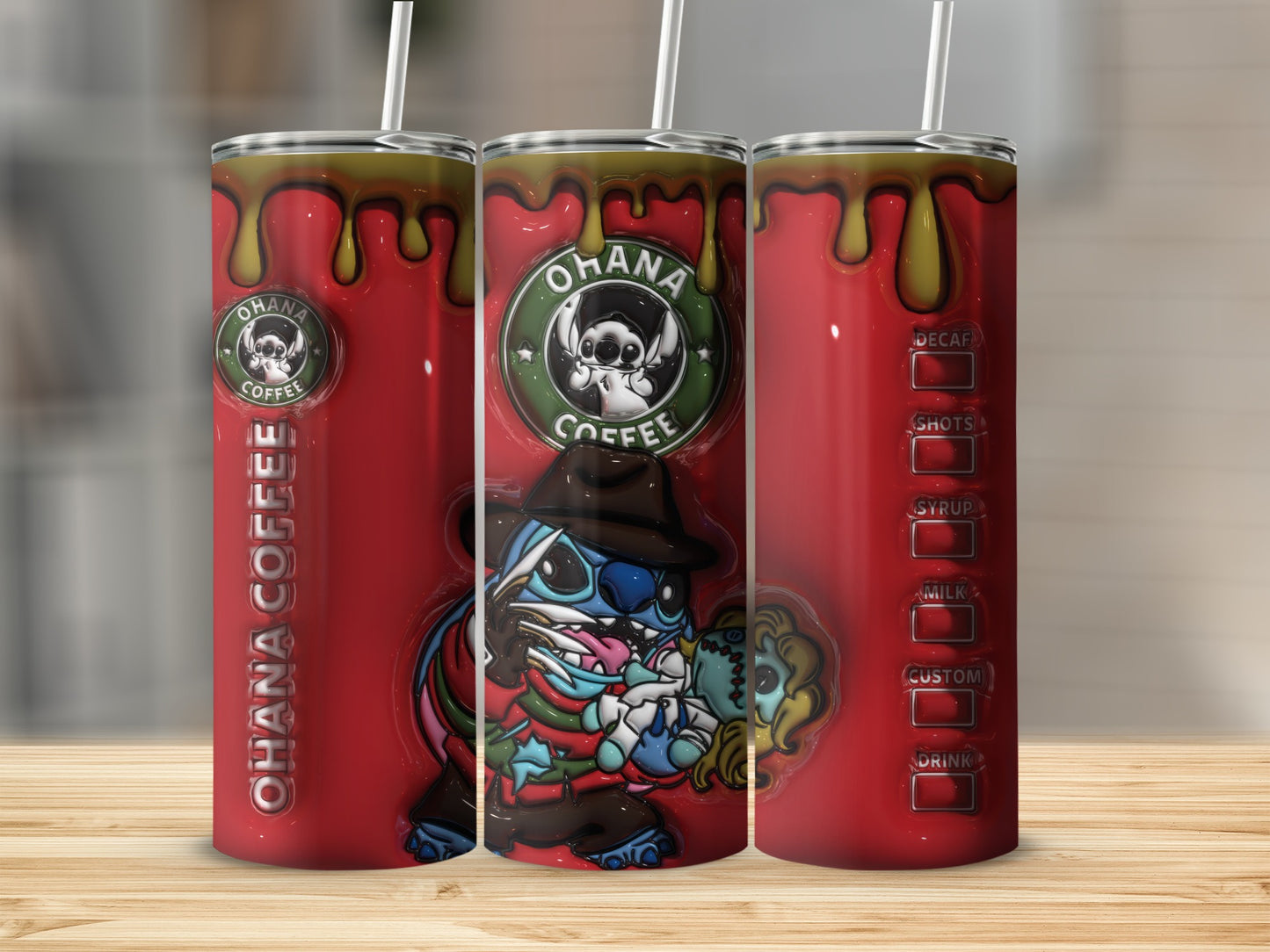 Ohana Coffee Mug with Unique Drip Design