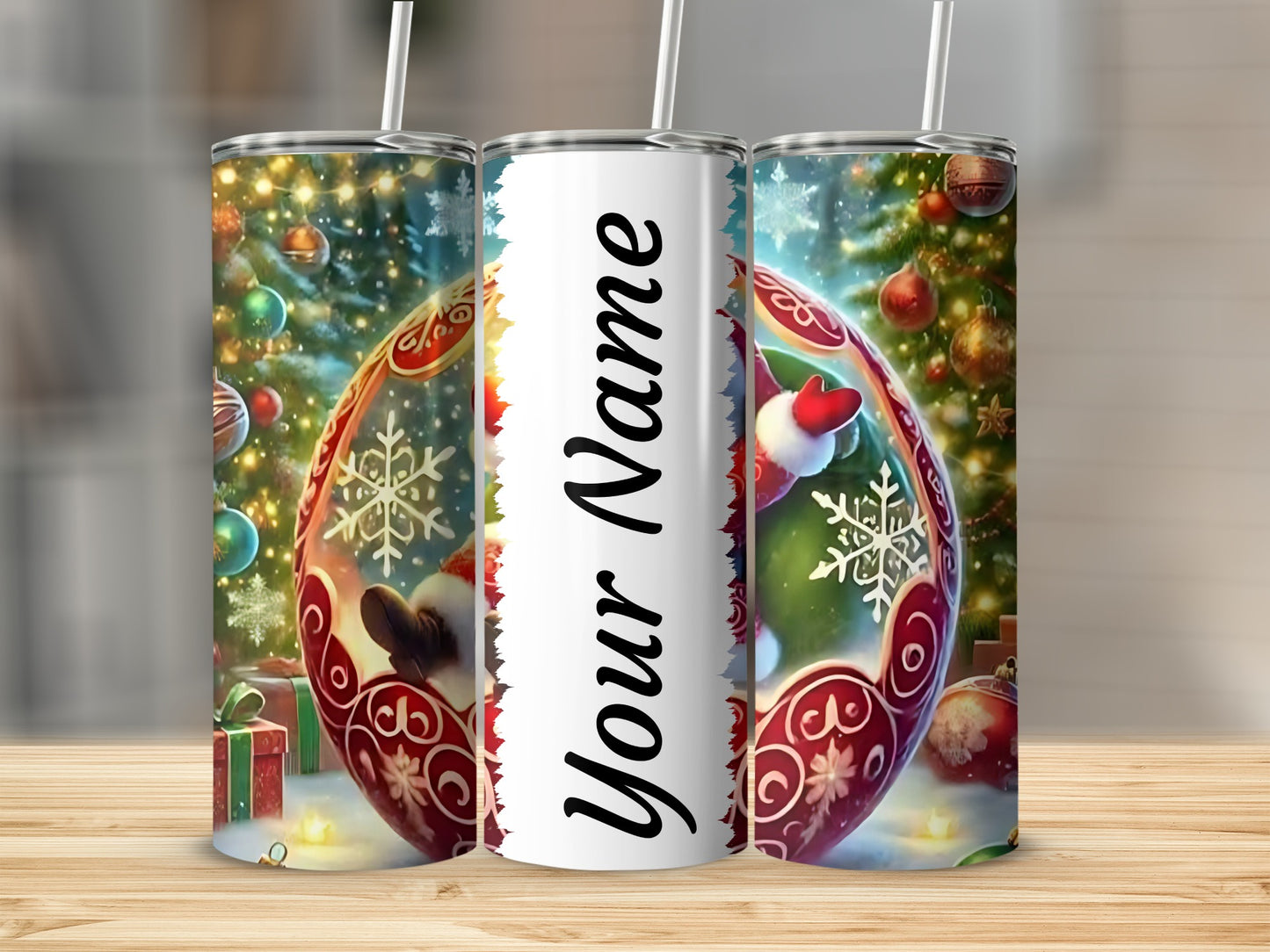 Personalized Christmas Ornament Tumbler Cup