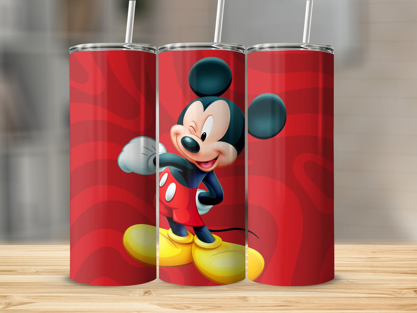 Vibrant Red Tumbler Featuring Classic Cartoon Character