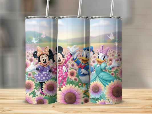Disney Characters in Flower Field Tumbler Cup