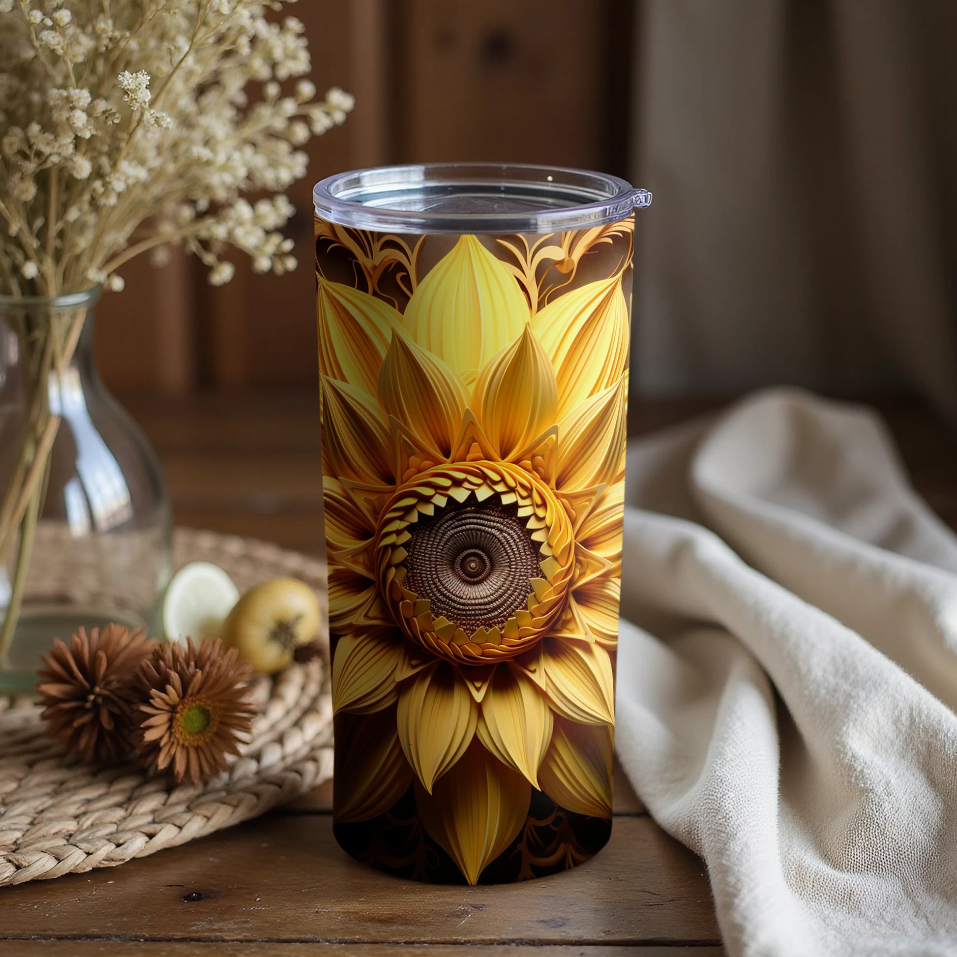Sunflower Design Insulated Drinkware Cup