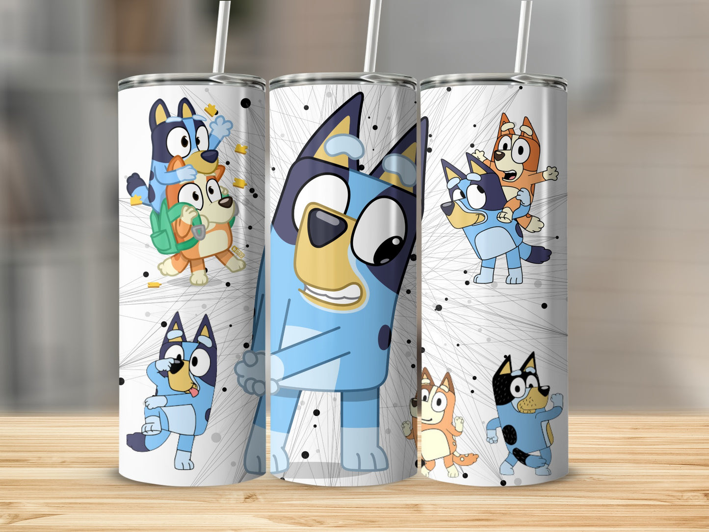 Bluey Cartoon Characters Insulated Tumbler Cup
