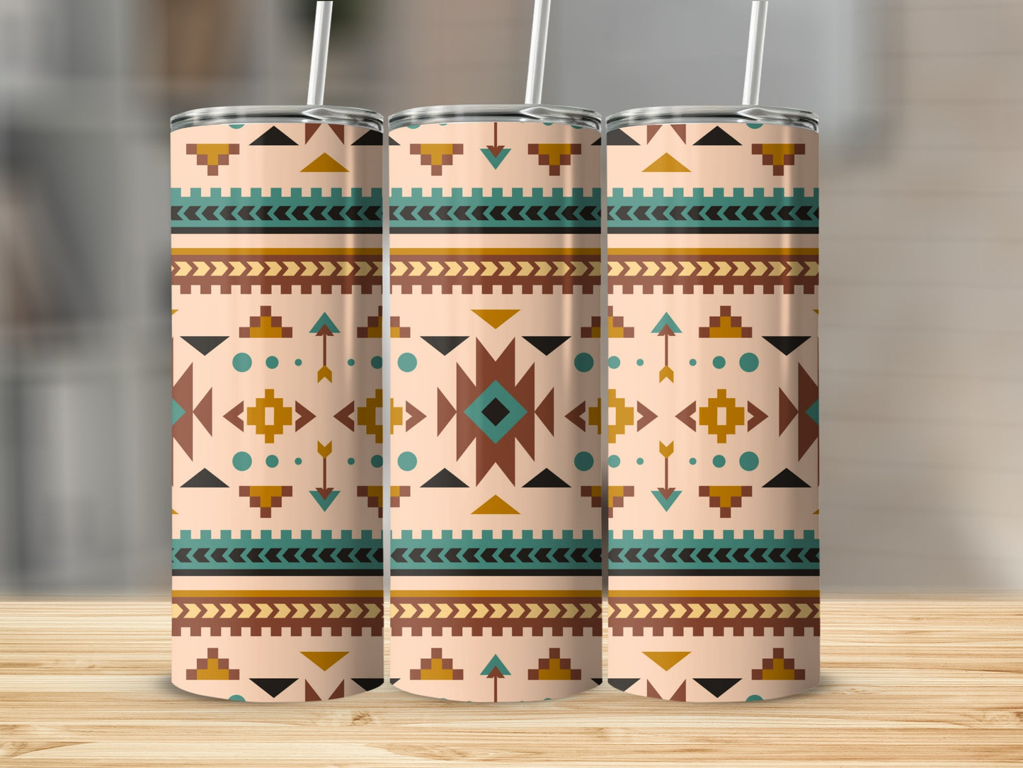 Tribal Aztec Pattern Insulated Tumbler Cup