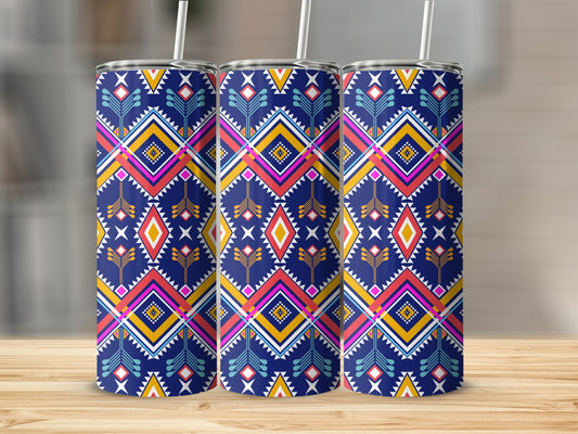Vibrant Geometric Pattern Insulated Tumbler Product