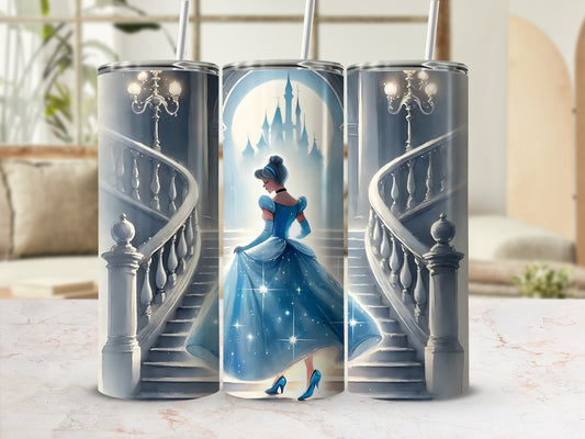 Elegant Cinderella Design Stainless Steel Tumbler