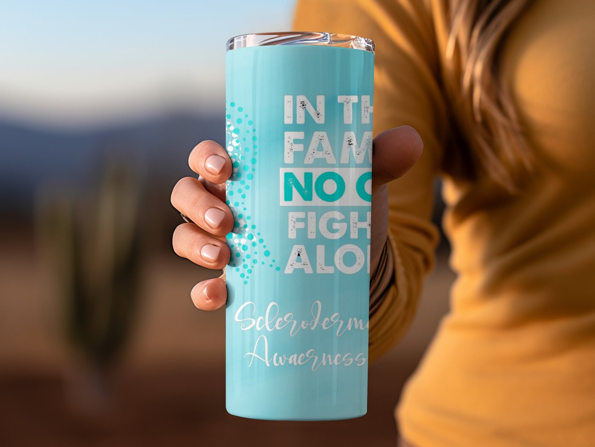 Scleroderma Awareness Turquoise Tumbler For Support