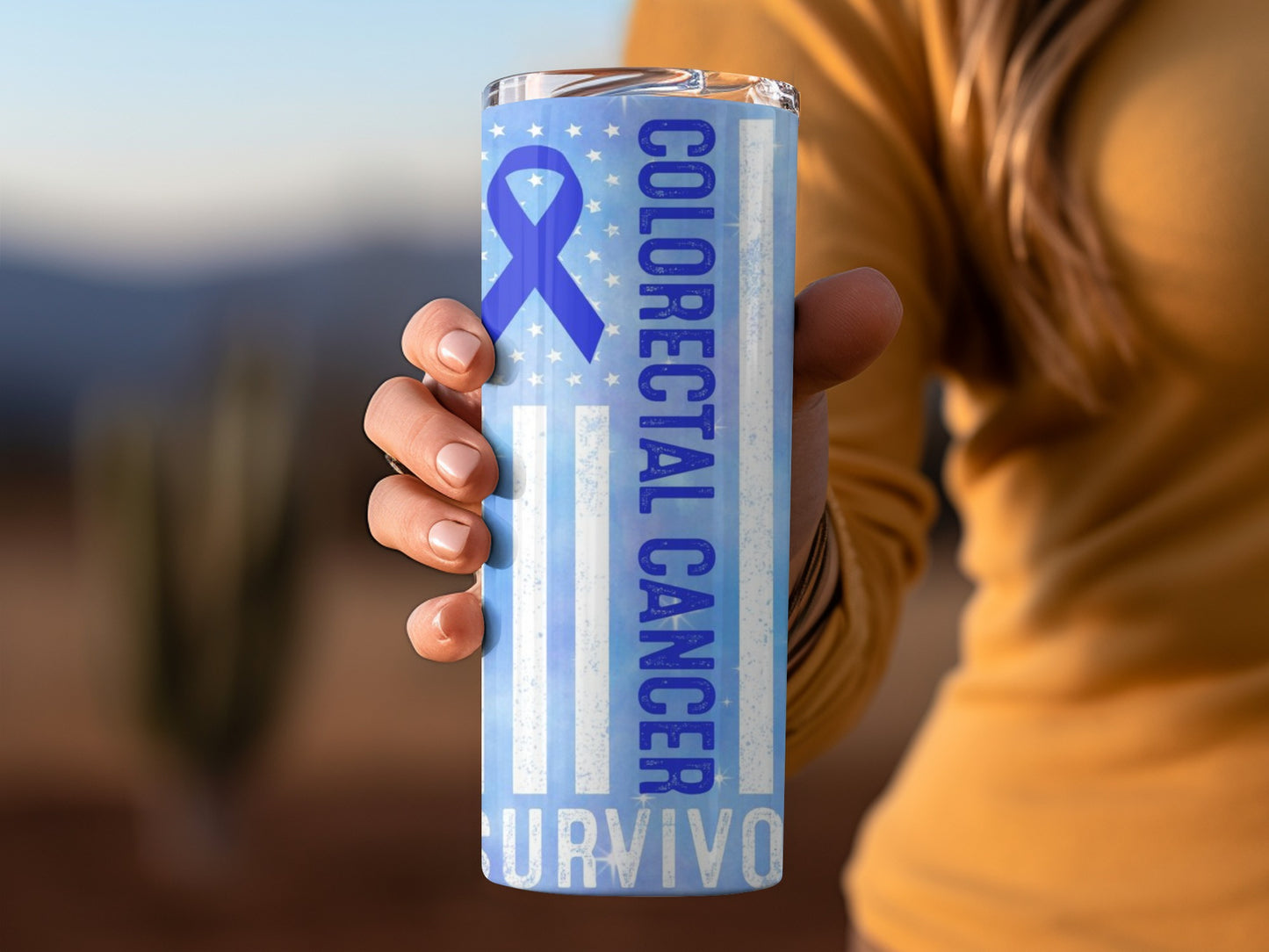 Colorectal Cancer Survivor Awareness Tumbler