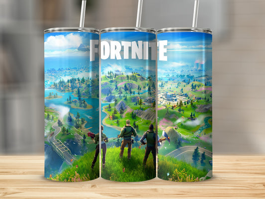 Fortnite Themed Scenic 3-Panel Tumbler Cup