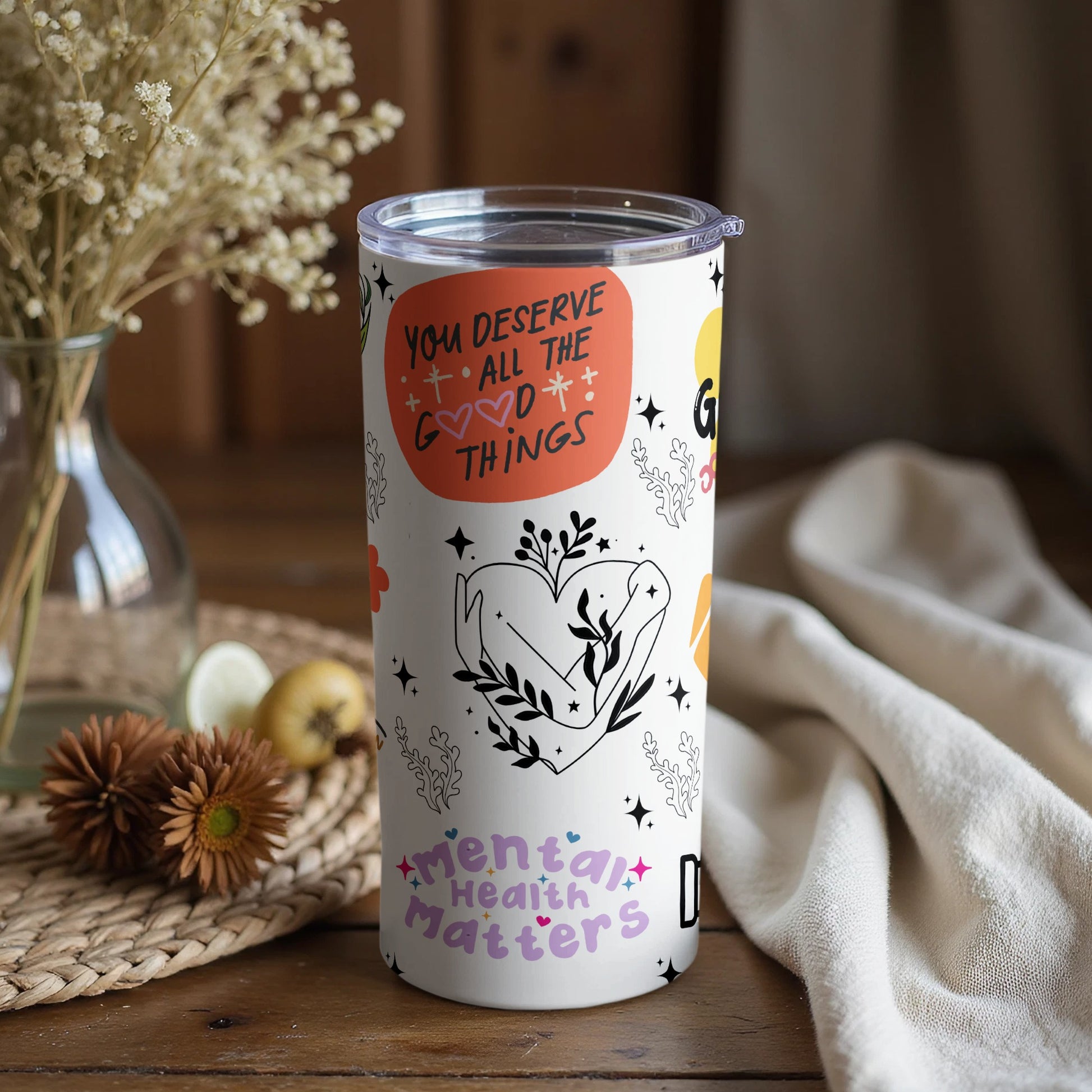 Motivational Mental Health Matters Tumbler Cup