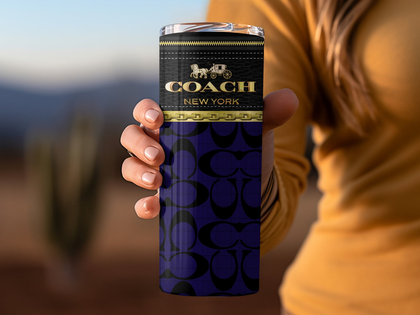 Stylish Coach New York Printed Tumbler for Daily Use