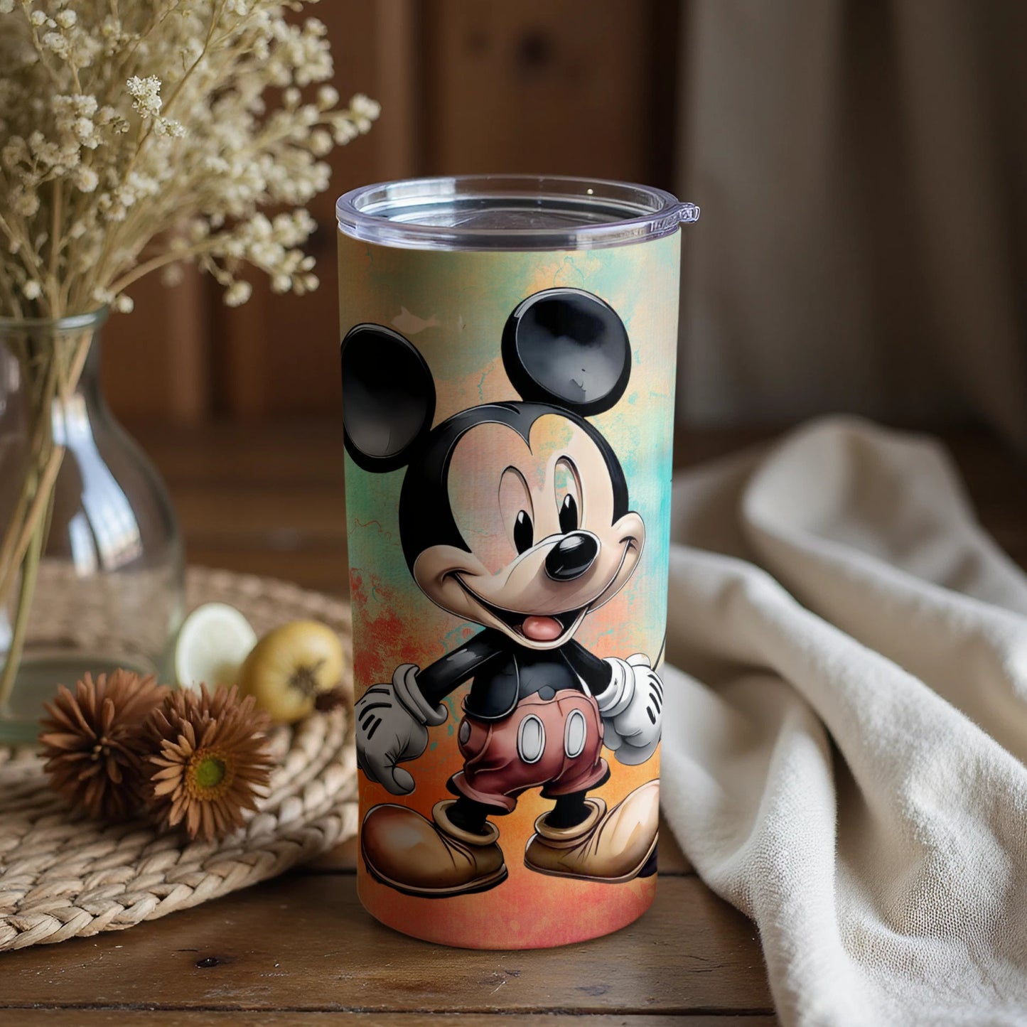 Vintage Cartoon Mouse Art Travel Mug