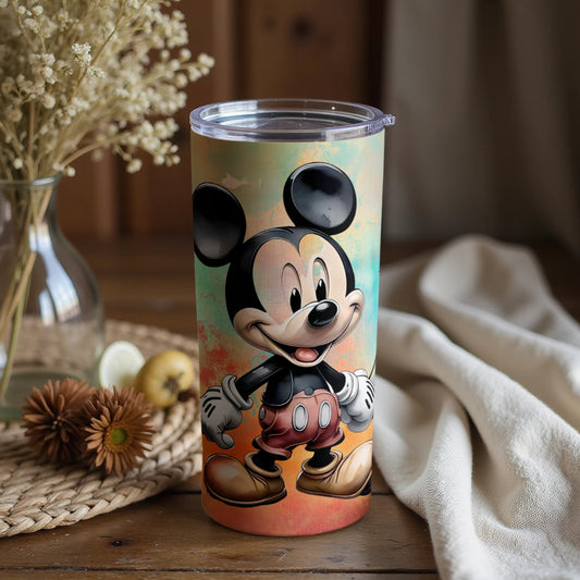 Vintage Cartoon Mouse Art Travel Mug