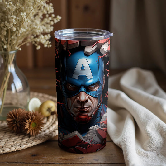 Vibrant Shattered Hero Design Tumbler with Iconic A