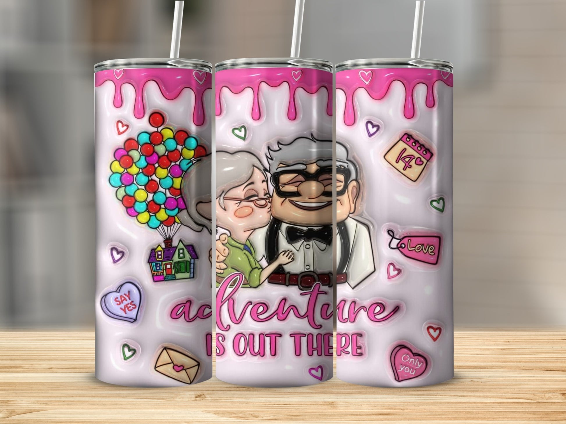 Adventure Is Out There Tumbler Cup with Colorful Designs
