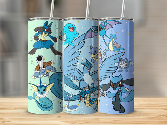 Vibrant Tumbler with Cartoon Characters Design