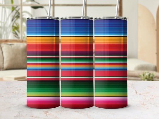 Serape Striped Vibrant Multi Color Tumbler product type