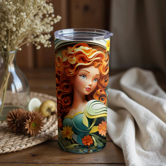 Beautiful Illustrated Tumbler Featuring Enchanting Woman