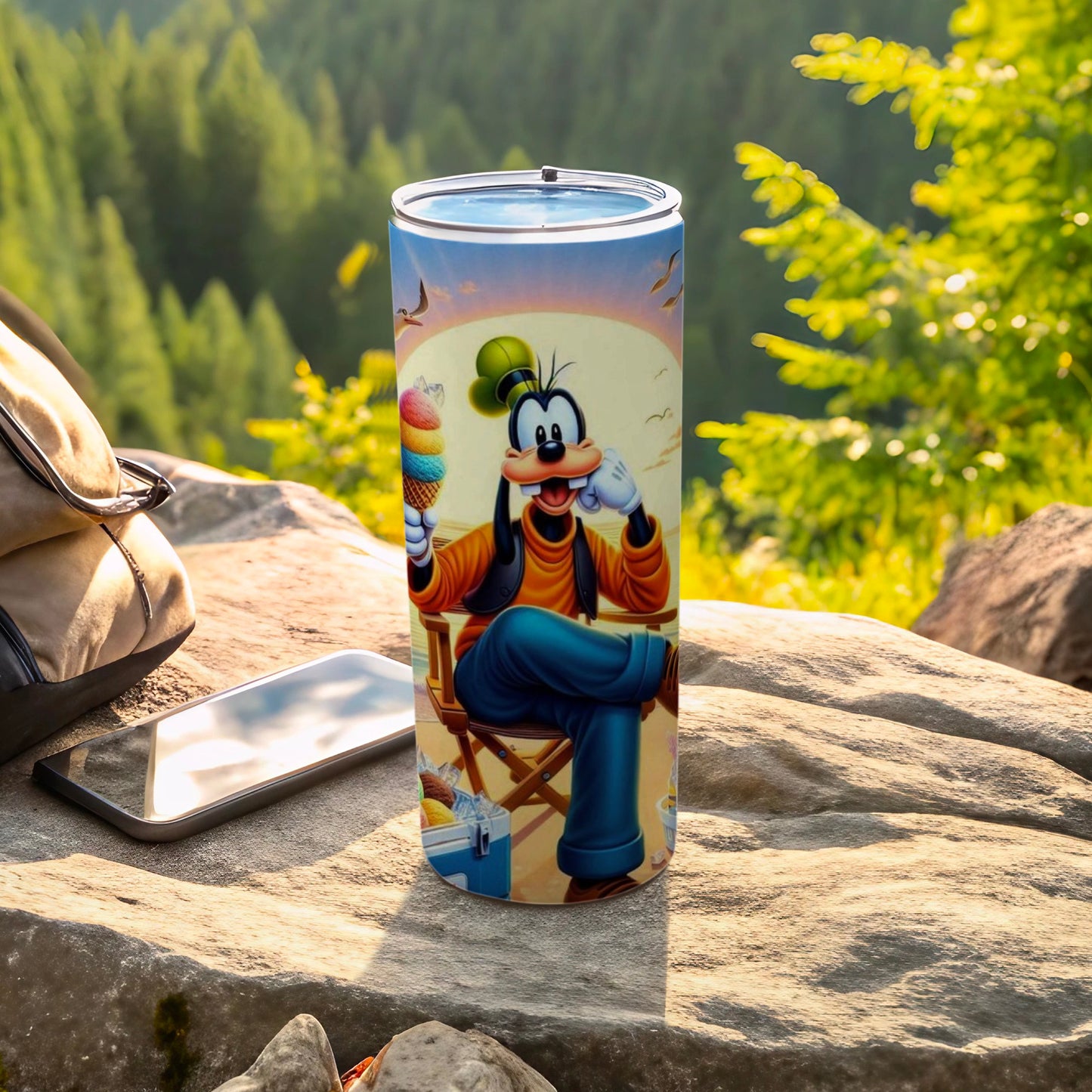 Goofy Holding Ice Cream Tumbler for Outdoor Adventures