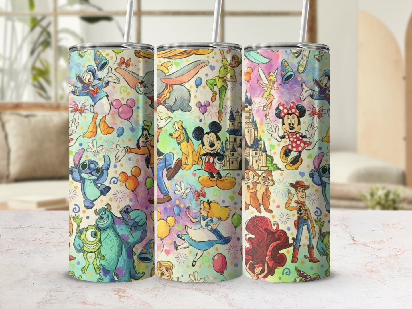 Colorful Disney Characters Insulated Tumbler Cup