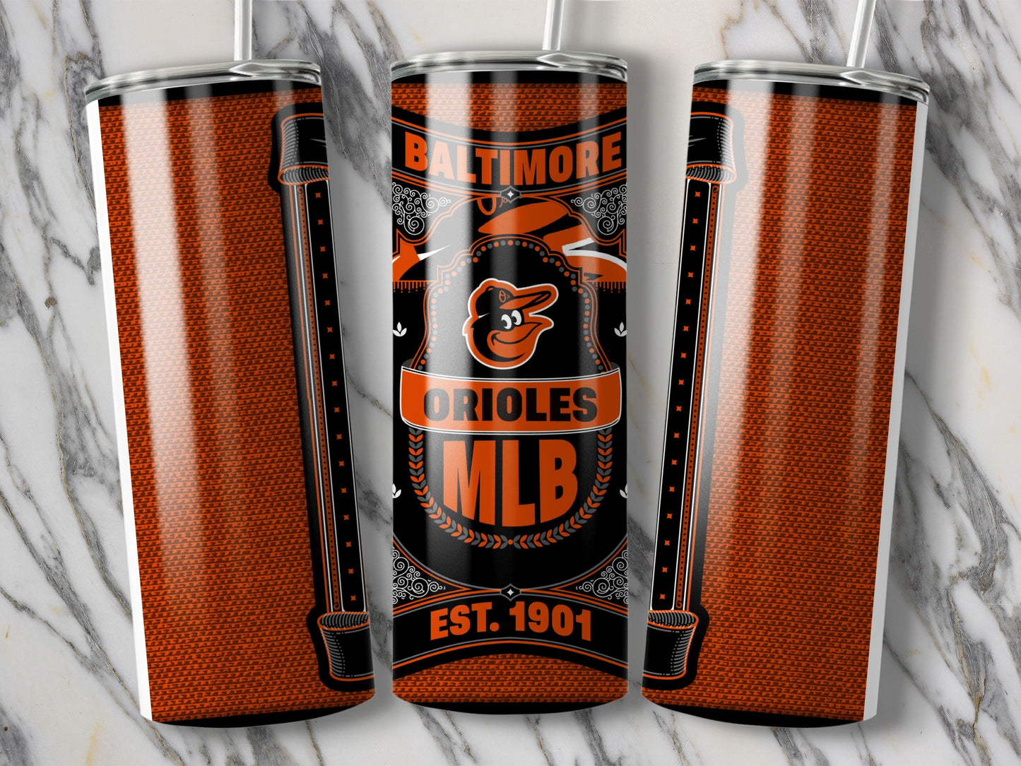 Baltimore Orioles MLB Est 1901 Retro Design Tumbler