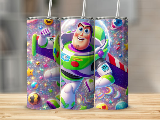 Colorful Astronaut Character Artwork Tumbler Flask