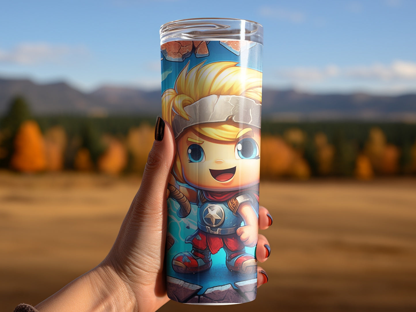 Adventure Character Graphic Tumbler For Drinks