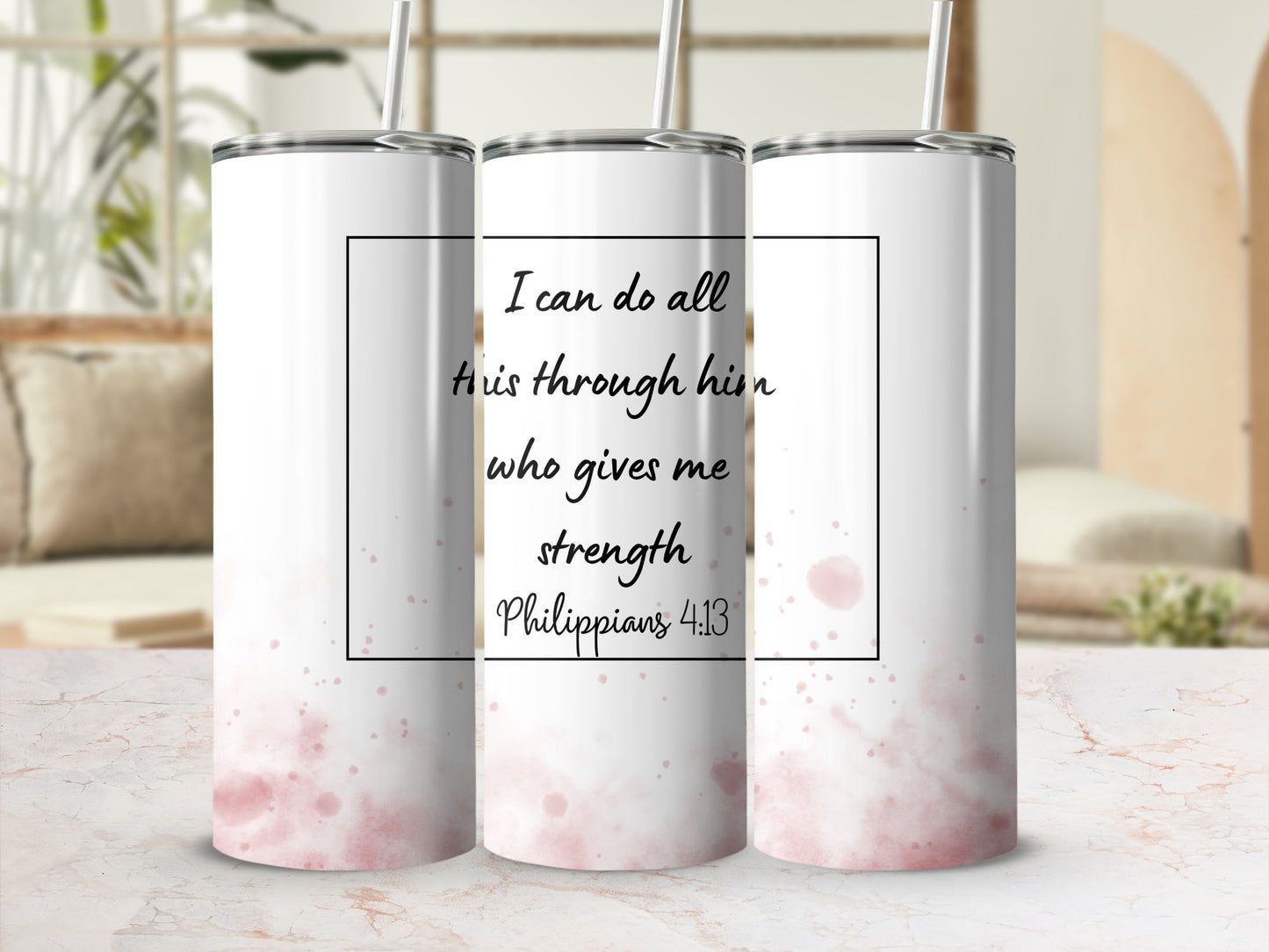 Philippians 4:13 Christian Inspirational Tumbler