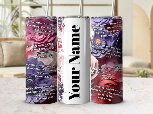 Inspiring Bible Verses Customizable Tumbler Design