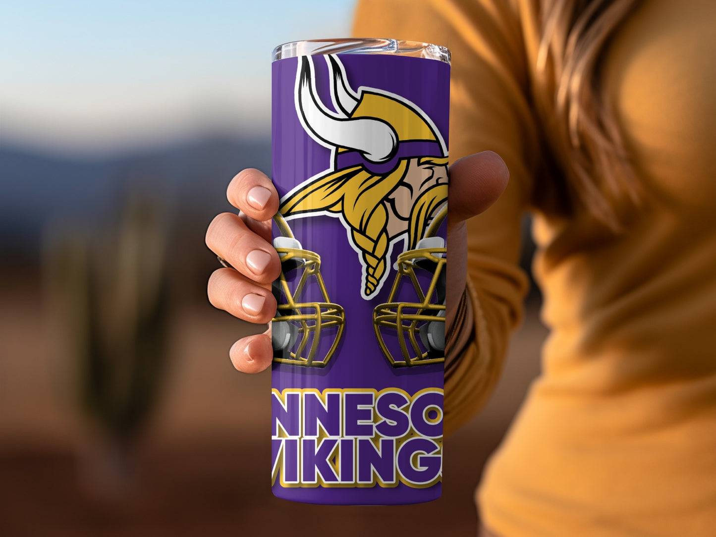 Minnesota Vikings Helmets Logo with Stars Tumblers