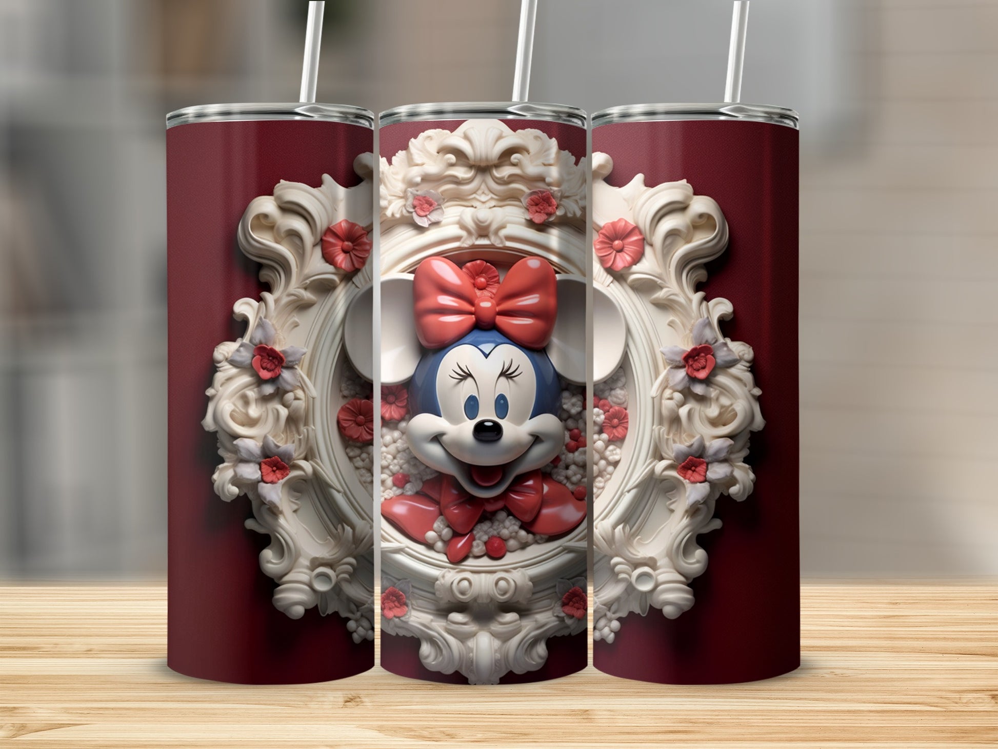 Cute Decorative Tumbler with Cartoon Character Design