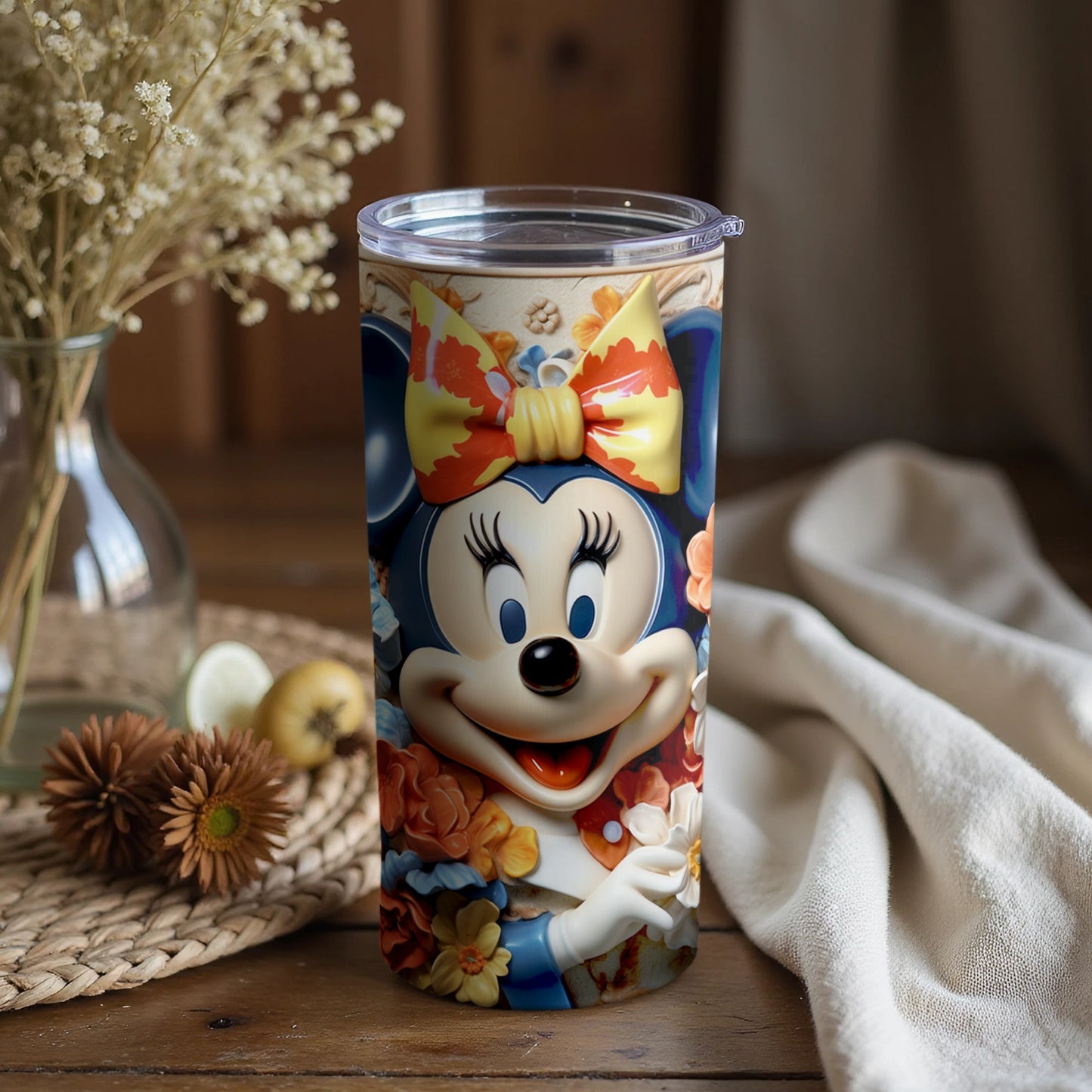Minnie Mouse Floral Springtime Tumbler Design