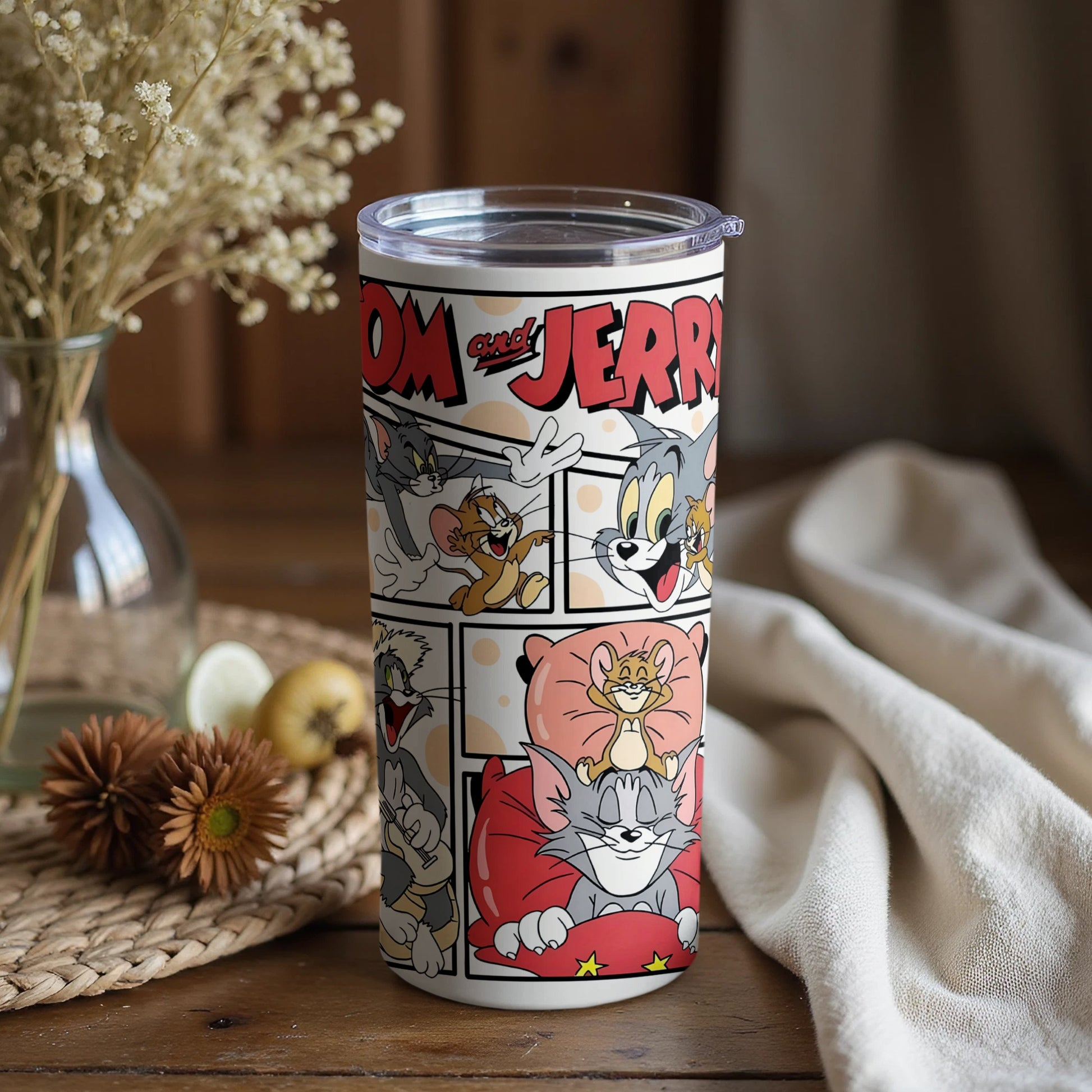 Tom and Jerry Cartoon Characters Tumbler Cup