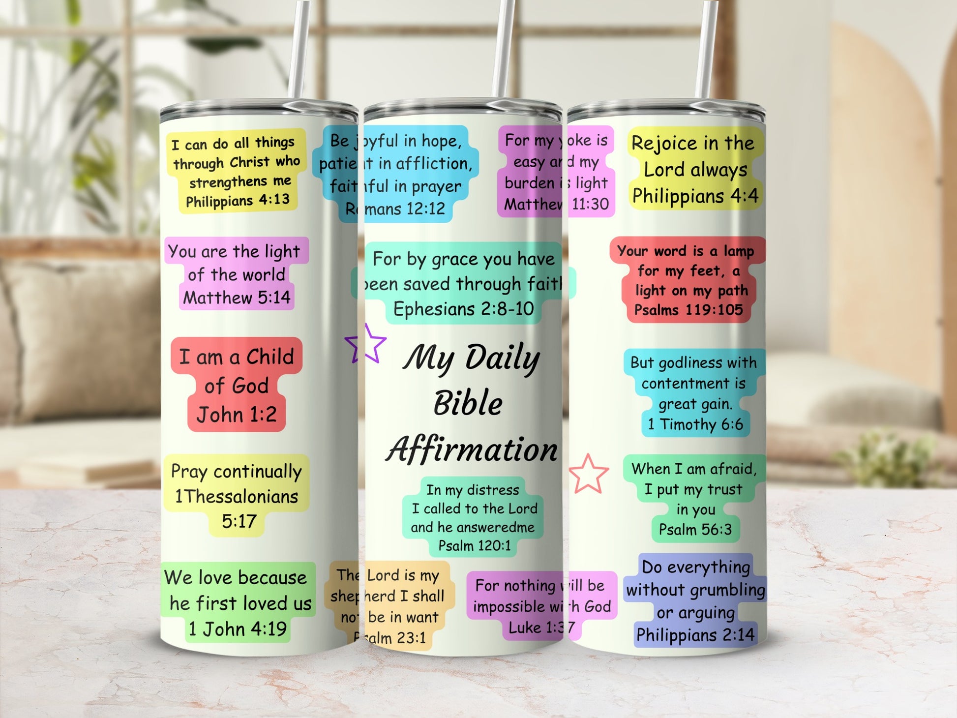 Inspirational Bible Verses Daily Affirmation Tumbler