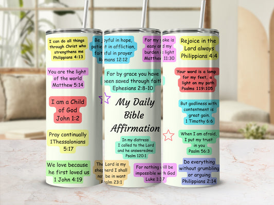 Inspirational Bible Verses Daily Affirmation Tumbler
