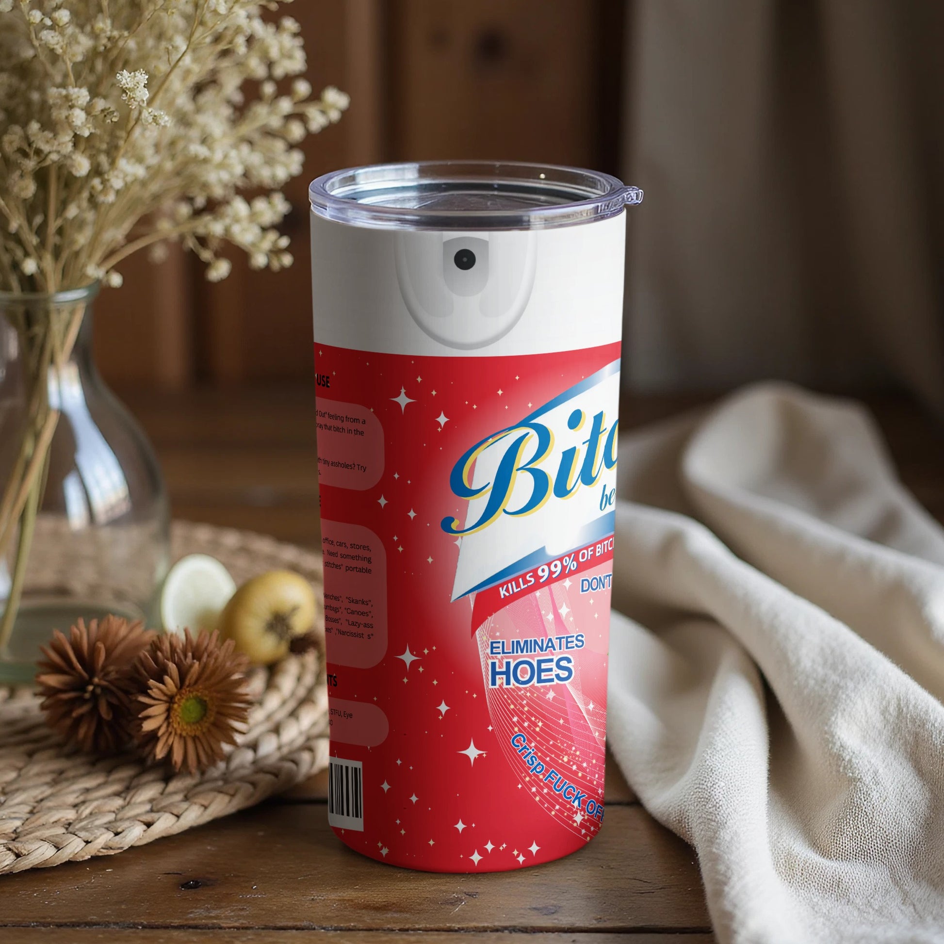 Funny Anti-Hoe Red and White Stainless Steel Tumbler