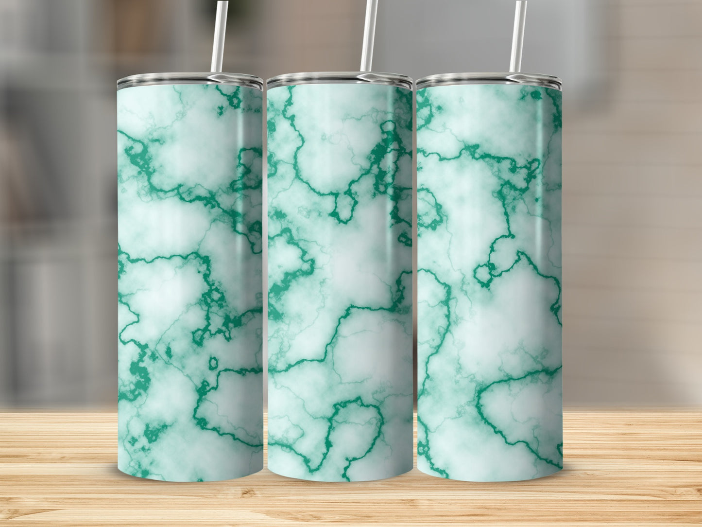 Vibrant Green Marble Pattern Beverage Tumbler product type
