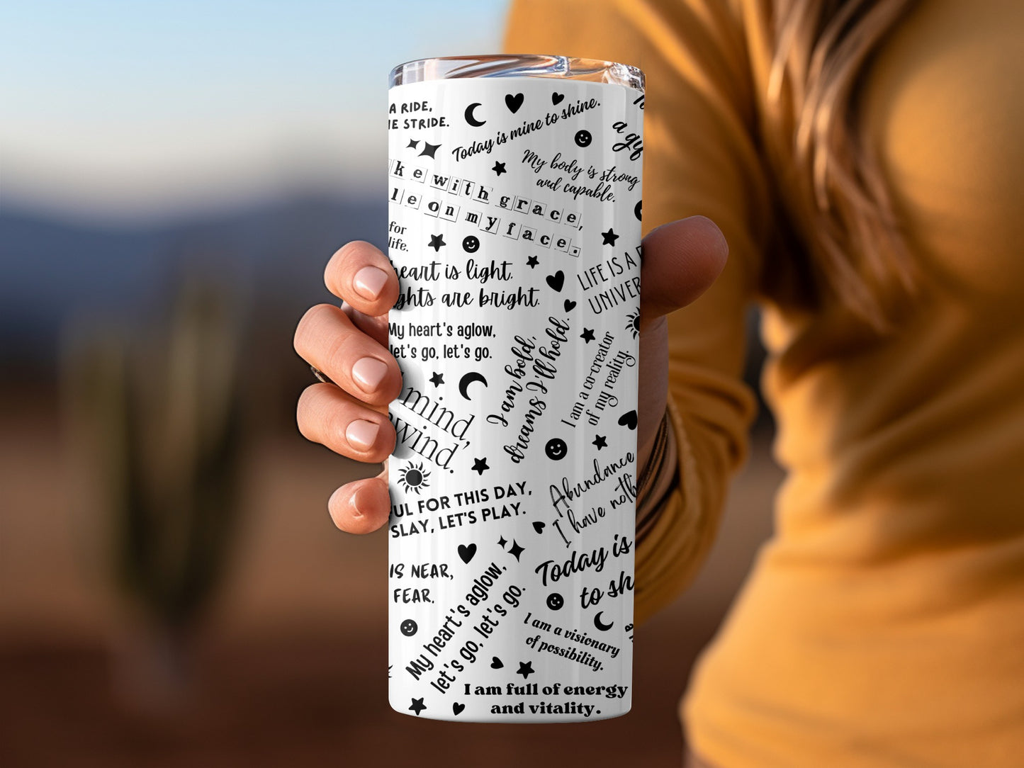 Inspirational Quote Travel Tumbler with Motivational Text