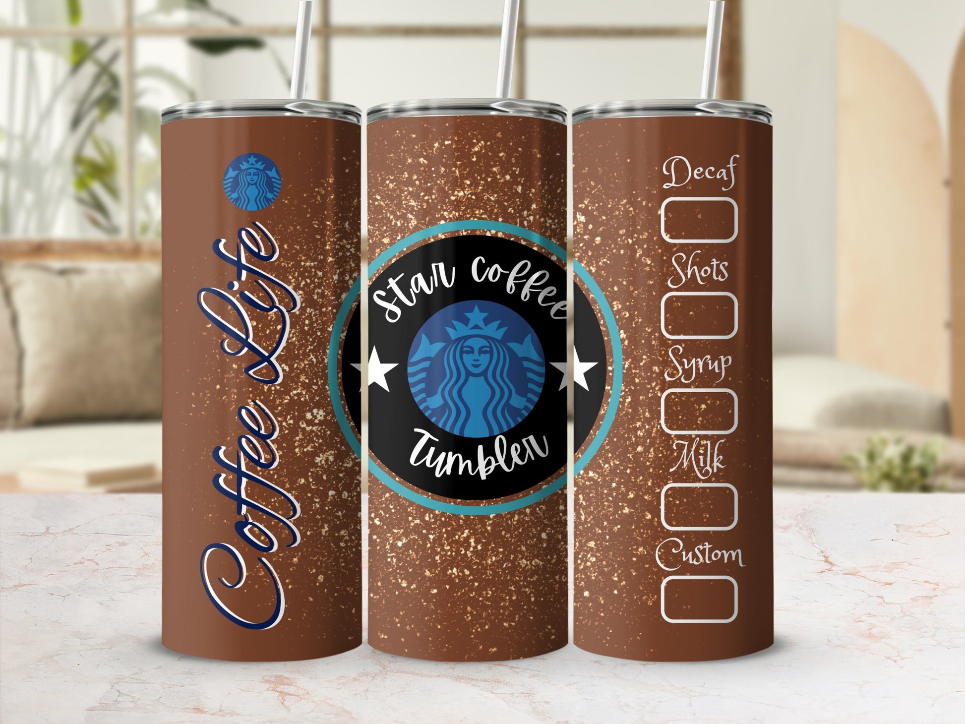 Coffee Life Star Coffee Tumbler Custom Design Drinkware