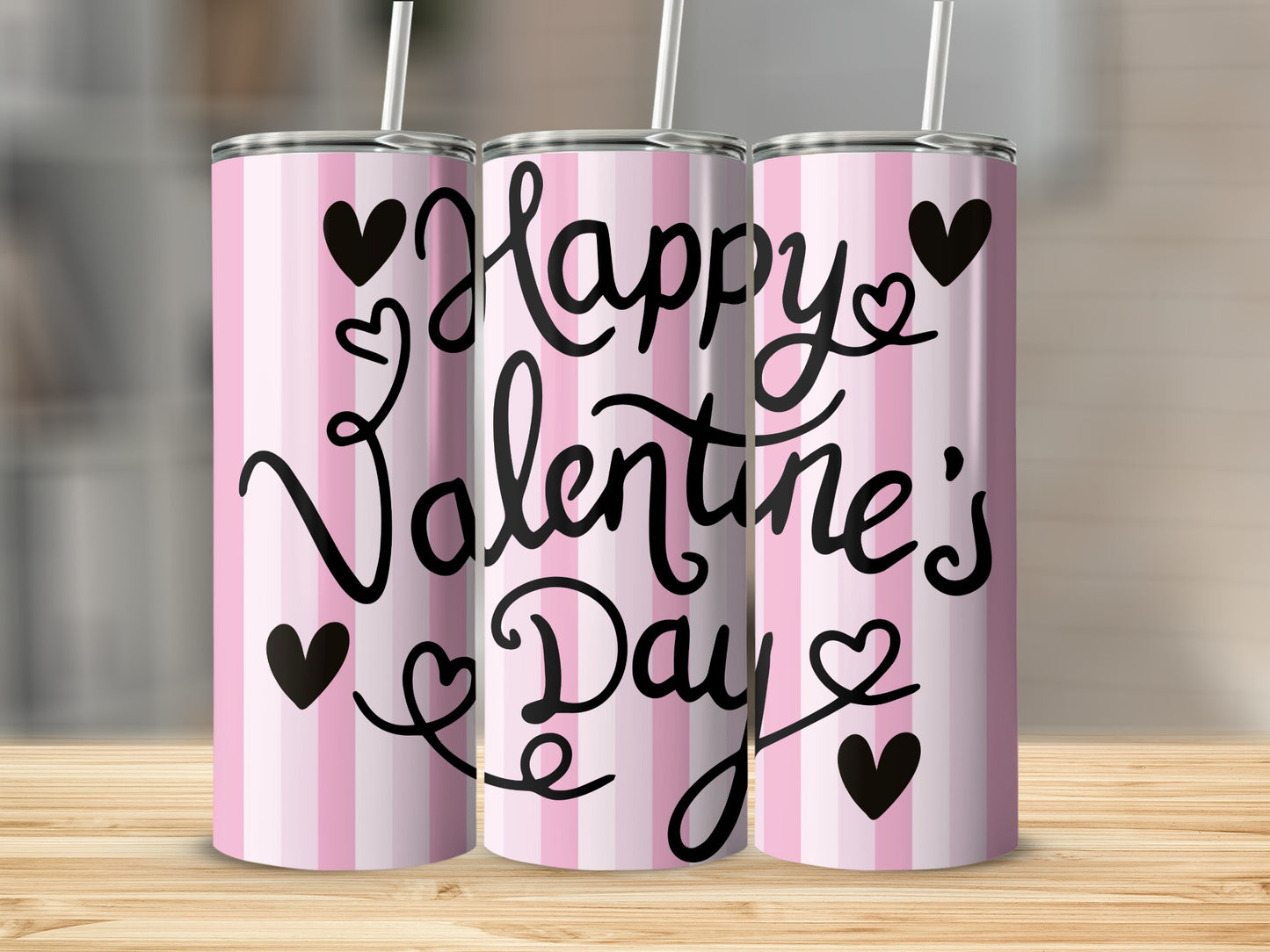 Happy Valentine's Day Tumbler with Hearts Gift
