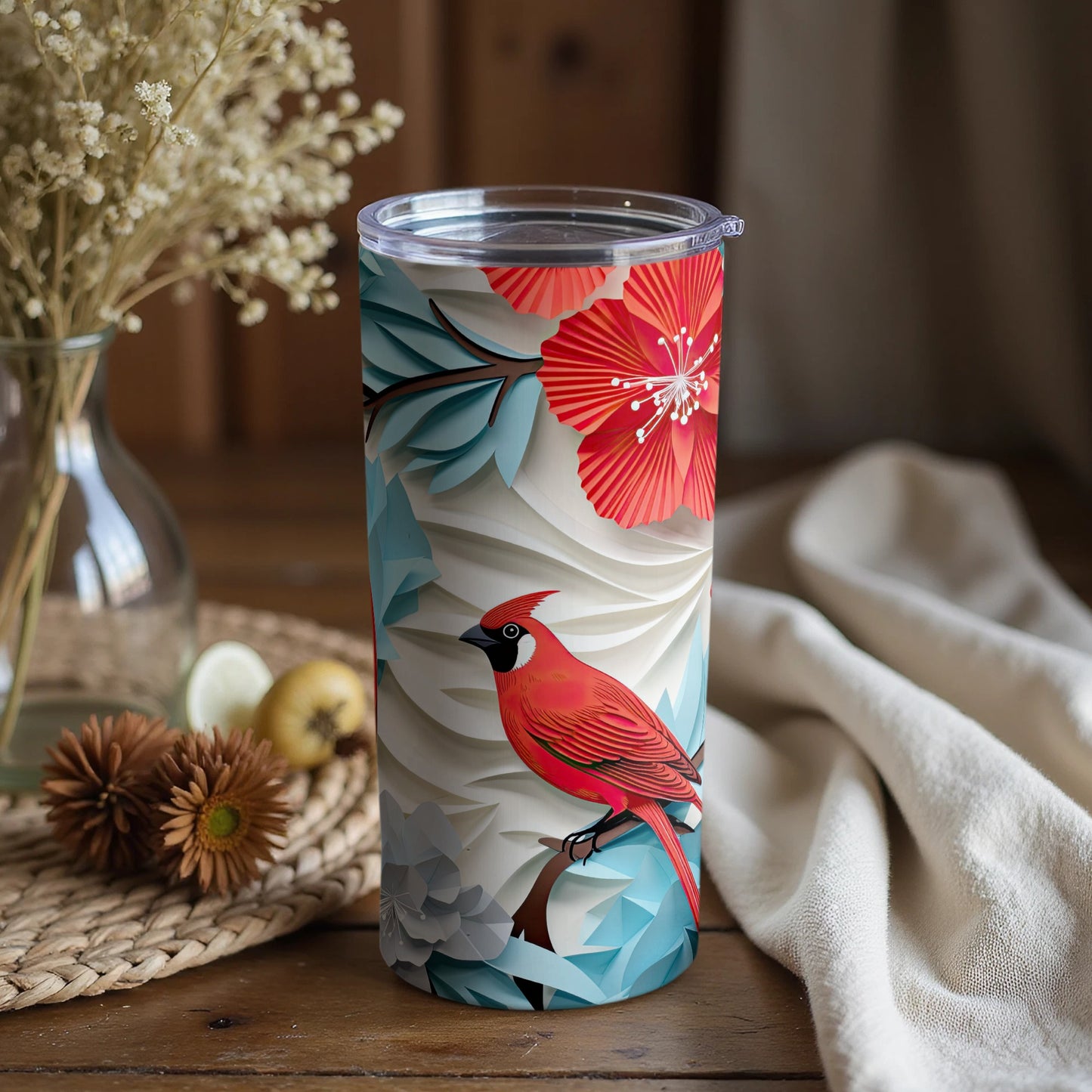 Vibrant Cardinal Design Insulated Tumbler Product