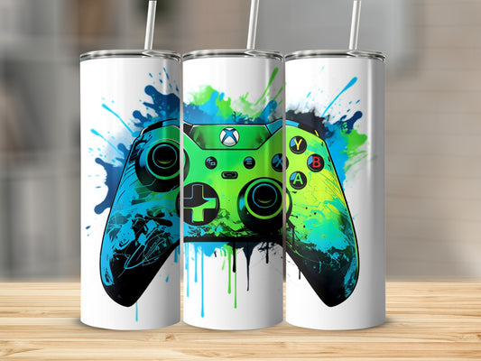 Vibrant Gaming Controller Design Tumbler Product